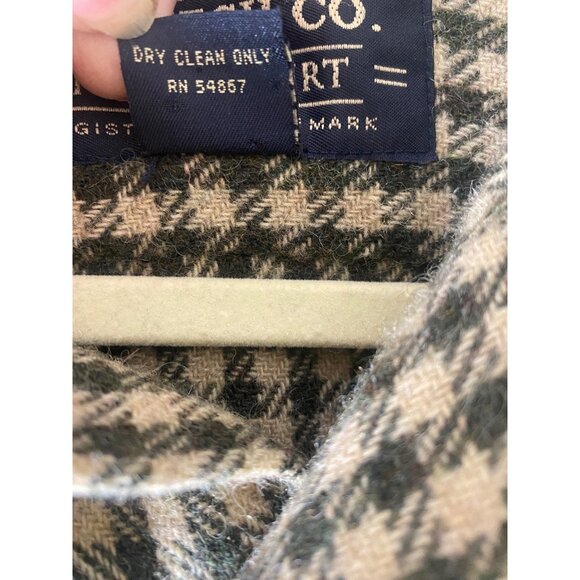 Abercrombie & Fitch Wool Blend Big Shirt Mens Size S Houndstooth Button Up Outdo - Picture 3 of 14